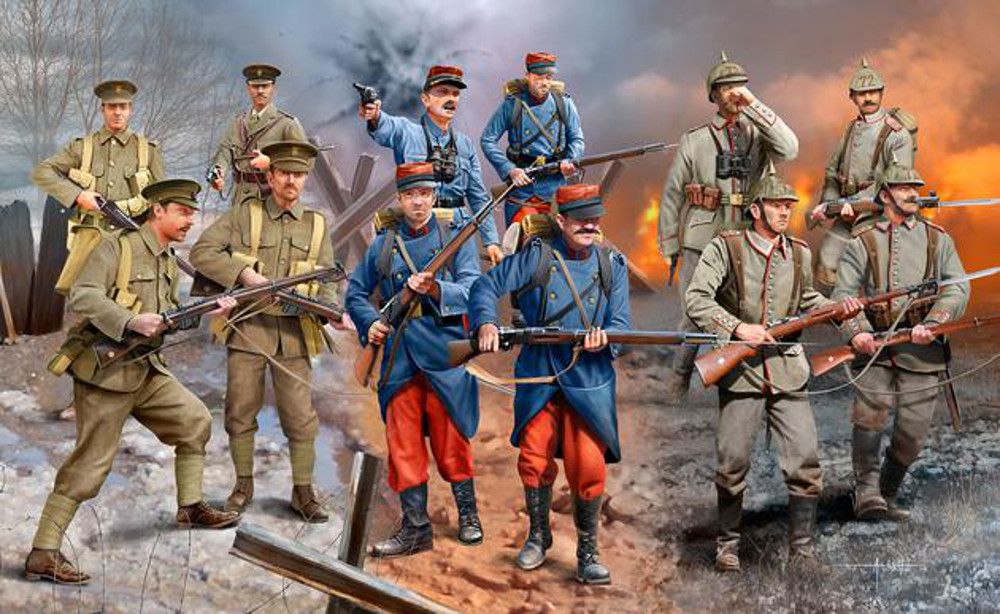 Kartonbild WW I Infantry